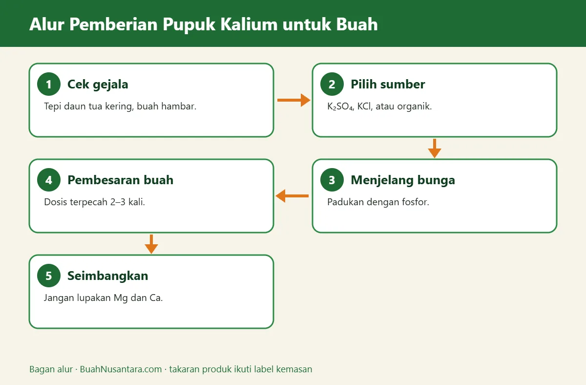 Bagan alur pupuk kalium untuk buah