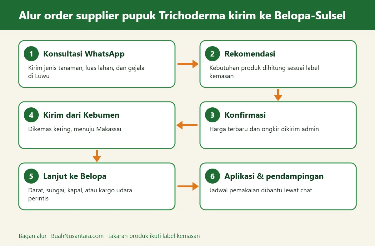 Bagan alur supplier pupuk Trichoderma kirim ke Belopa-Sulsel
