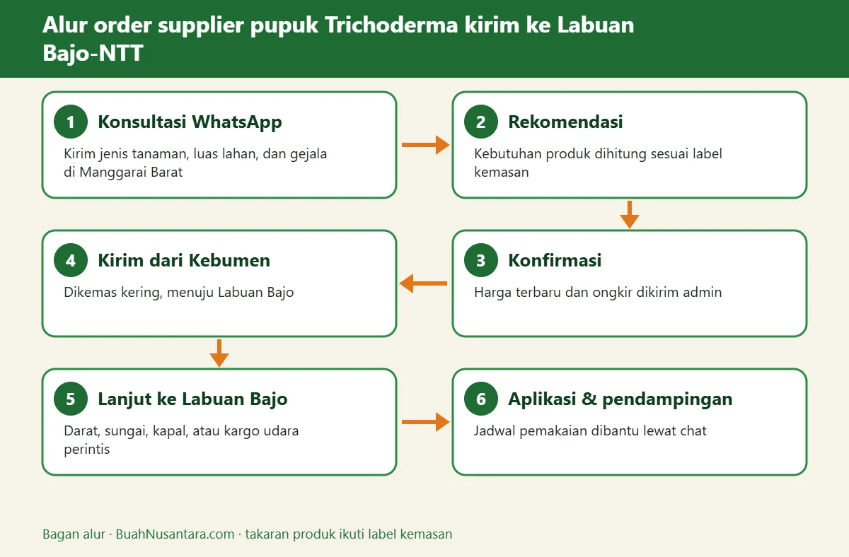 Bagan alur supplier pupuk Trichoderma kirim ke Labuan Bajo-NTT