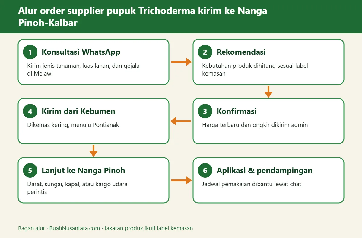 Bagan alur supplier pupuk Trichoderma kirim ke Nanga Pinoh-Kalbar