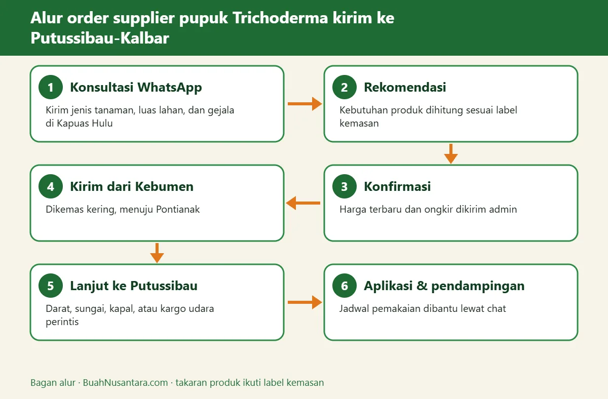 Bagan alur supplier pupuk Trichoderma kirim ke Putussibau-Kalbar