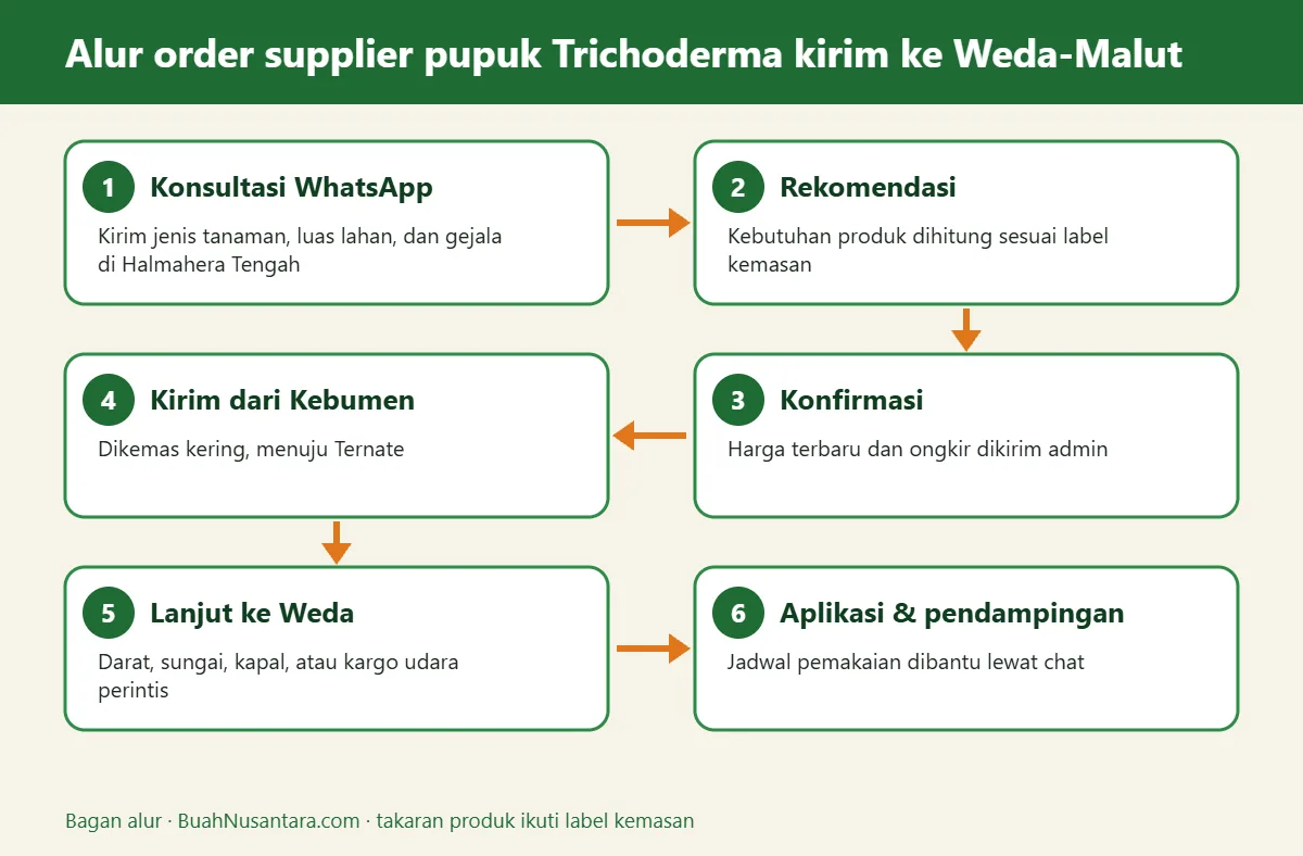 Bagan alur supplier pupuk Trichoderma kirim ke Weda-Malut