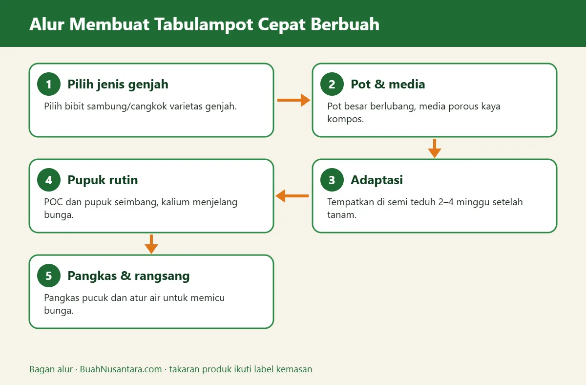 Bagan alur tabulampot cepat berbuah