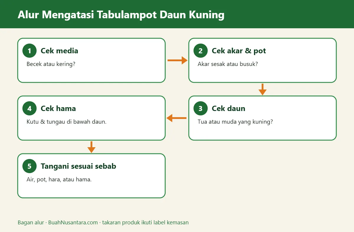 Bagan alur tabulampot daun kuning