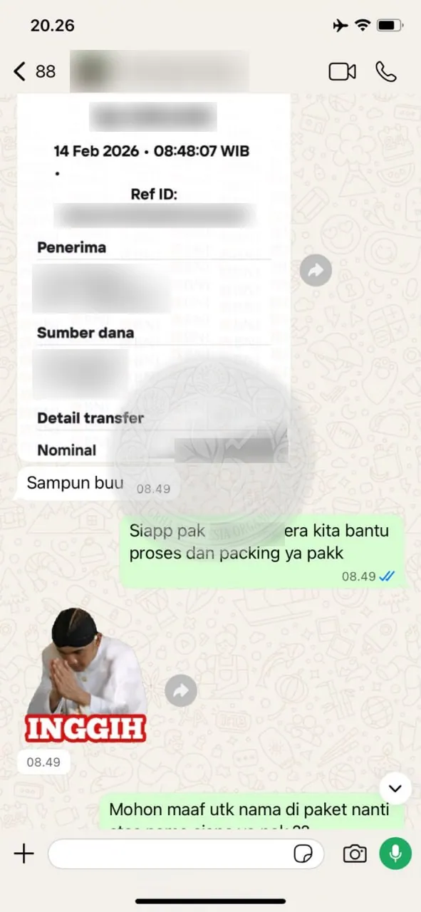 Testimoni Grha Indonesia Organik: order pupuk dikirim ke palangka raya, kalimantan tengah